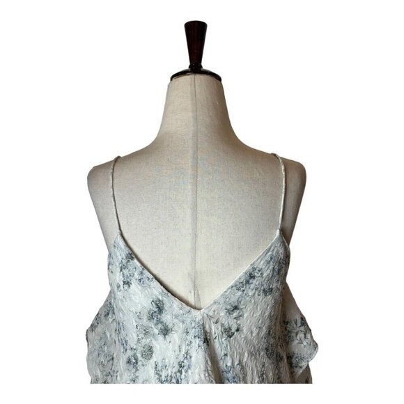 Chelsea And Walker Shirt Women 8‎ Ivory Floral Silk Blend Asymmetric Becky Cami - Picture 5 of 11